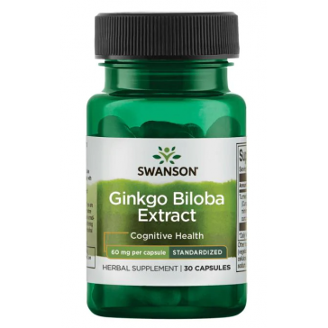 GINKGO EXTRACT N30 KAPSELIT 60 mg - SWANSON (GINKGO BILOBA)