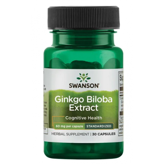 GINKGO EXTRACT N30 KAPSULAS 60 mg - SWANSON (GINKGO BILOBA)