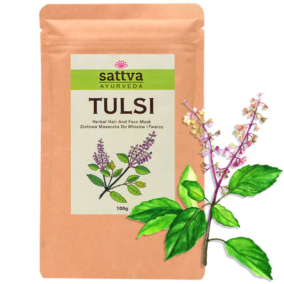 TULSI HERBAL FACE AND HAIR MASK SATTVA 100GR