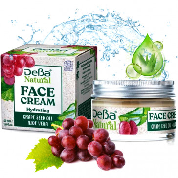 Moisturizing face cream Deva Natural - With grapes, 50 ml