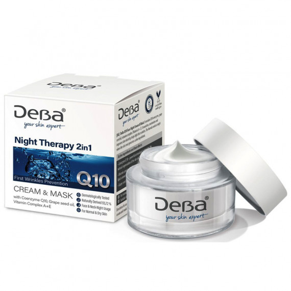 Yövoide ja naamio 2 in 1 Deva - Night Therapy, 50 ml