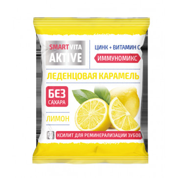 Sugar-free candy caramel with zinc and vitamin C with lemon flavor 60gr
