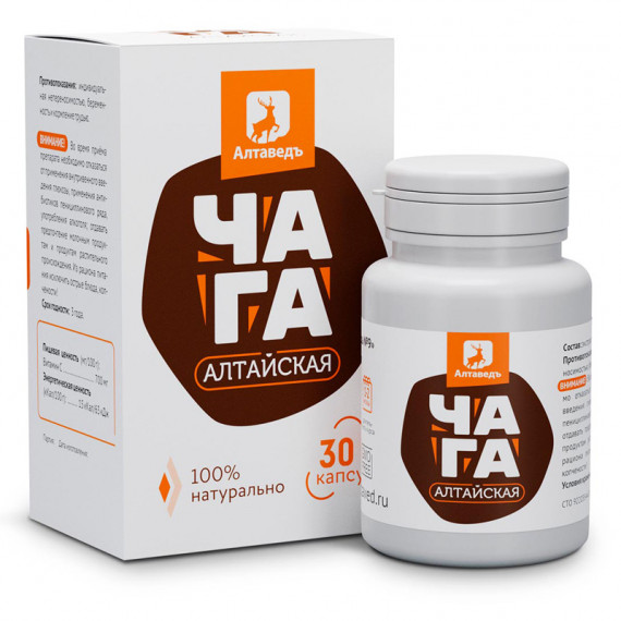 Altai Chaga C-vitamiiniga, 30 kapslit - AltayVed