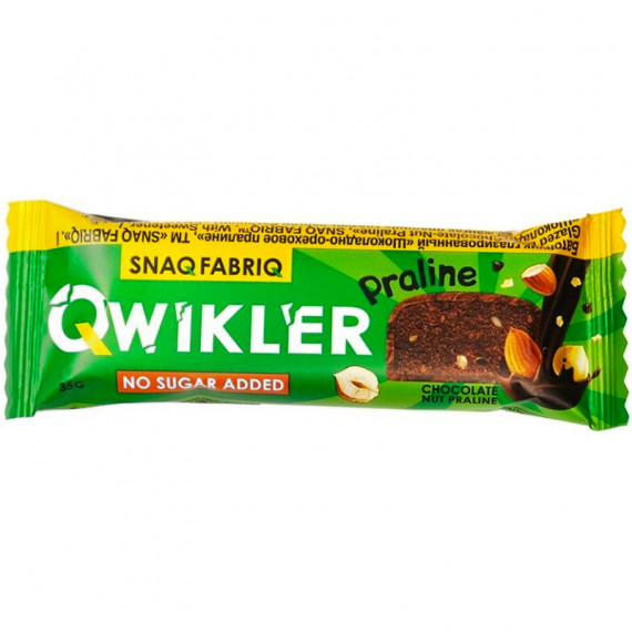 QWIKLER Шоколадный батончик без сахар - Шоколадно-ореховое пралине, 35г