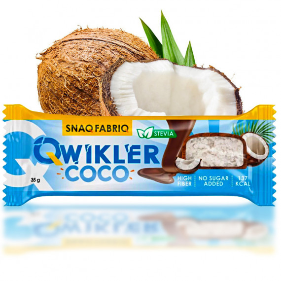 QWIKLER Шоколадный батончик без сахара  (Квиклер) -Кокосовый, 35г