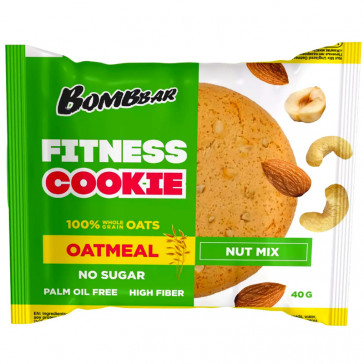 Печенье овсяное Bombbar Fitness Cookie Ореховый микс 40 г