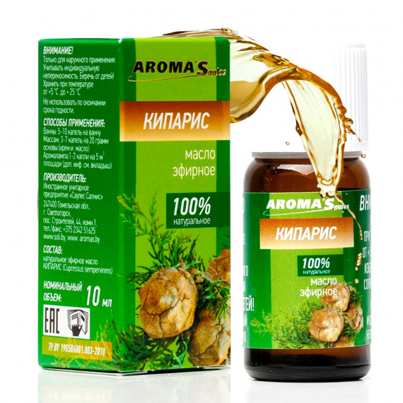 Naturaalne eeterlik õli "Küpress", 10ml AromaSaules Naturaalne eeterlik õli "Küpress", 10ml AromaSaules