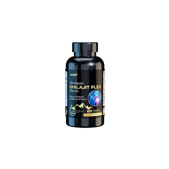 HERBIN HIMALAYAN SHILAJIT (мумие) FLEX добавка для суставов, 60 капсул HERBIN HIMALAYAN SHILAJIT (мумие) FLEX добавка для суставов, 60 капсул