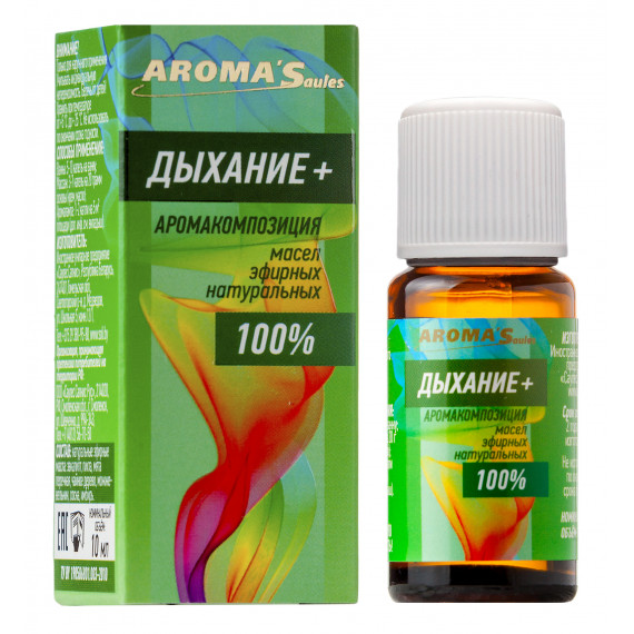 "AromaSaules" Naturaalne eeterlik õli "Hingamine +" , 10 ml "AromaSaules" Naturaalne eeterlik õli "Hingamine +" , 10 ml