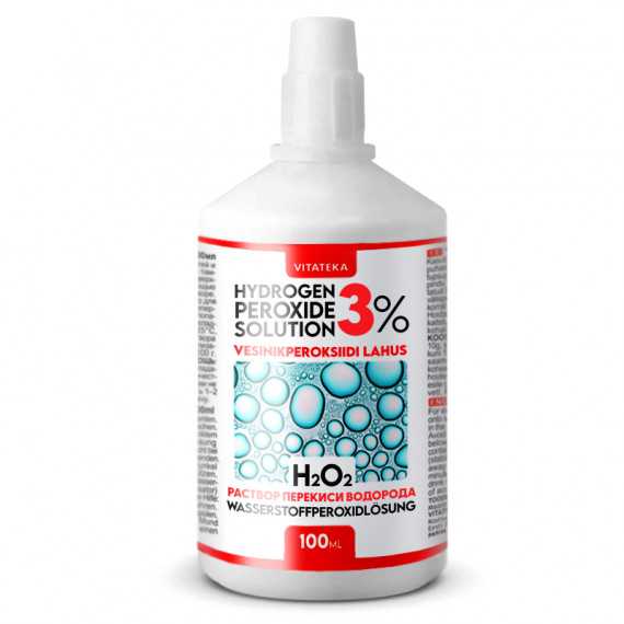Vetyperoksidiliuos 3% 100 ml-VITATEKA - Lääke kosmeettisiin ihovaurioihin brändiltä Vitateka | Osta Vitateka.ee:stä Vetyperoksidiliuos 3% 100 ml-VITATEKA - Lääke kosmeettisiin ihovaurioihin brändiltä Vitateka | Osta Vitateka.ee:stä