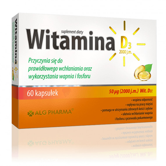 "ALG PHARMA" D3-VITAMIIN 2000, TOIDULISAND, 60 KAPSLIT "ALG PHARMA" D3-VITAMIIN 2000, TOIDULISAND, 60 KAPSLIT