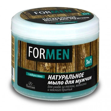 "Floresan" Natural soap for men for body, hair and soft shaving "3 in 1" Volume 4