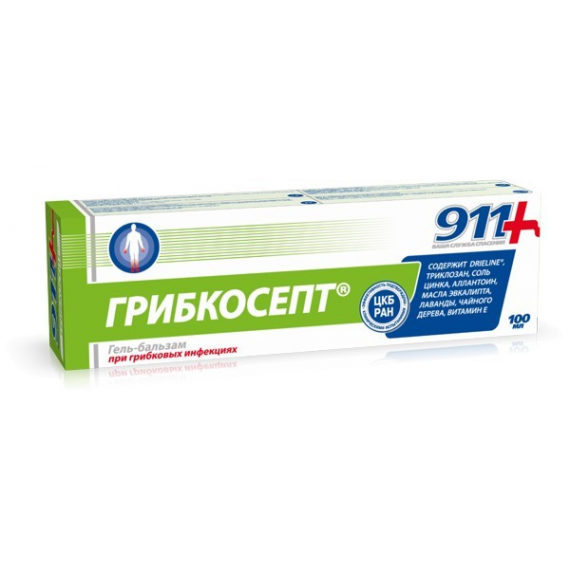 911 GRIBKOSEPT ANTI-FUNGAL GEL-BALM FOR HANDS AND FEET 100ML
