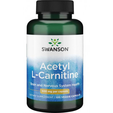 ACETIL L-KARNITĪNA KAPSULAS N100 500 mg - SWANSON (acetil-L-karnitīns)