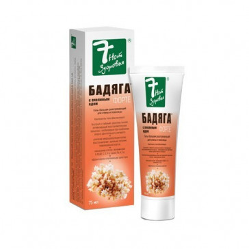 Badyaga Forte Gel-balsami täitä vastaan mehiläismyrkkyllä 75 ml (badyaga + mehiläismyrkky)