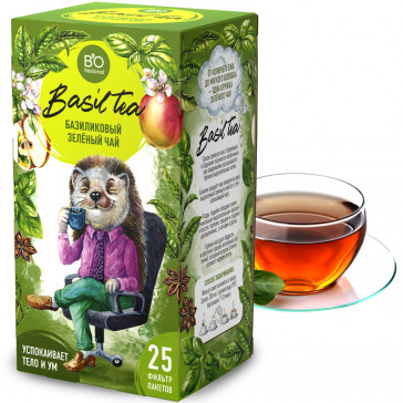 BASIL GREEN TEA 25*1.7G "BIO NATIONAL"