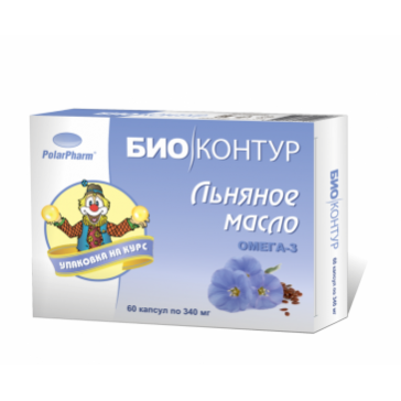 BIOKONTUR OMEGA-3 pellavaöljy N60 KAPSELIT - POLARIS (omega-3 pellavaöljy)