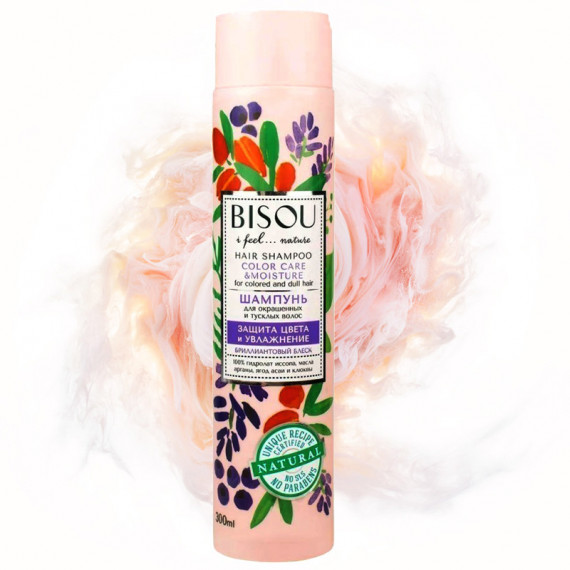 BISOU SHAMPOO FOR COLORED AND DUE HAIR COLOR PROTECTION AND MOISTURIZATION 300ML - Gridem