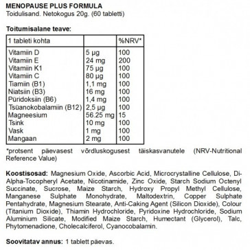 FITS Menopause Plus Formula tabletit 30 kpl.