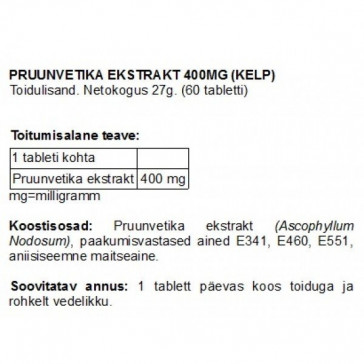 FITS  Merekapsas ekstrakt 600mg (Kelp) tabl.30tk ( vodorosli )