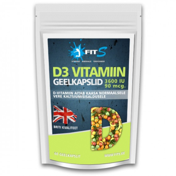 FITS vitamino D3 tabletės 3600 vnt. 60 vnt.
