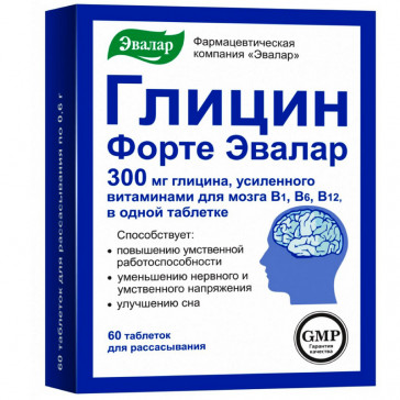 GLYCINE FORTE TABLETIT 300 mg N60 - EVALAR