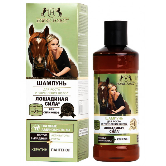 HORSE FORCE SHAMPOO FOR GROWING AND STRENGTHENING HAIR WITH KERATIN AND PANTHENOL 250ML - DINA+