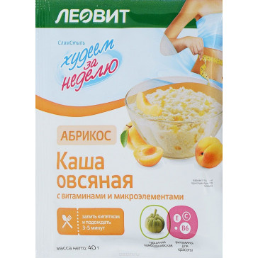 Kaerahelbepuder aprikoosiga 40 g - Leovit( с абрикосом)(s abrikosom)