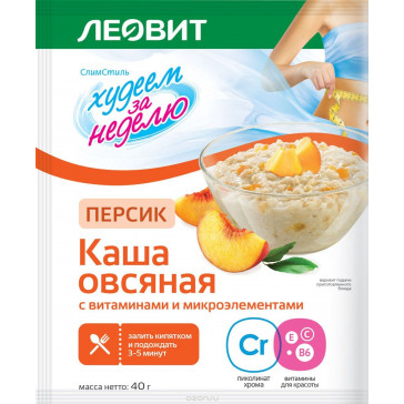 Oatmeal porridge with peach 40 g - Leovit