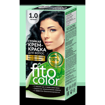 Plaukų spalvos kremas 1.0 Black - FitoColor