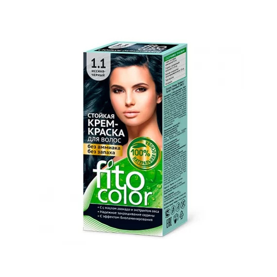 Plaukų spalvos kremas 1.1 Black - FitoColor