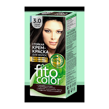 Cream hair dye 3.0 Dark chestnut - Fitocolor
