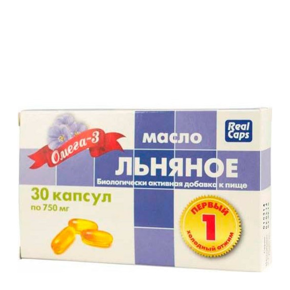 Linseed oil capsules N 30 RealKaps ( lnjanoe maslo )(лняное масло)