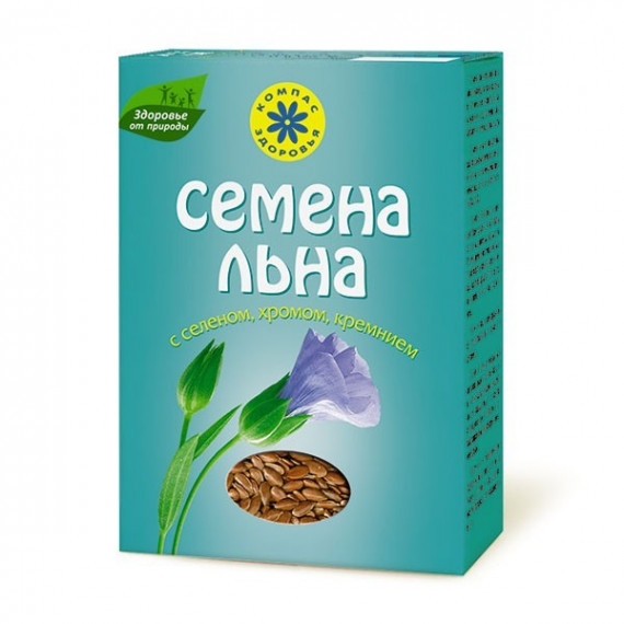 Flax seeds 200gr "Kompas Zdorovja" Se, Zn, Cr