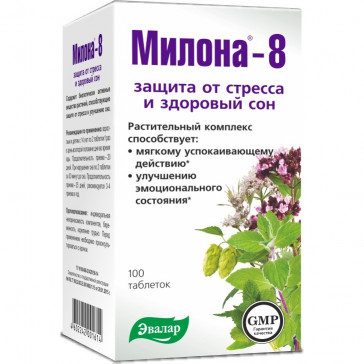 MILONA-8 PROTECTION AGAINST STRESS AND HEALTHY UNI TABLETS N100 - EVALAR