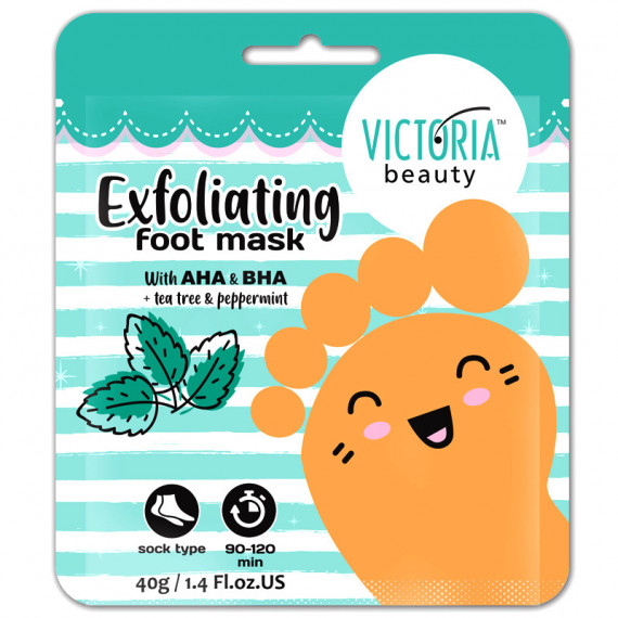 PEPPERMINT AND TEA TREE EXfoliating FOOT MASK 40GR VICTORIA BEAUTY