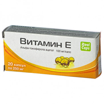 REALCAPS E-VITAMĪNA KAPSULAS 250 mg N20