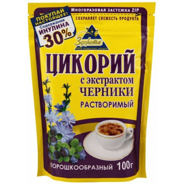 Cikorija Zdorovye su mėlynių ekstraktu 100g momentinė (mėlynių)