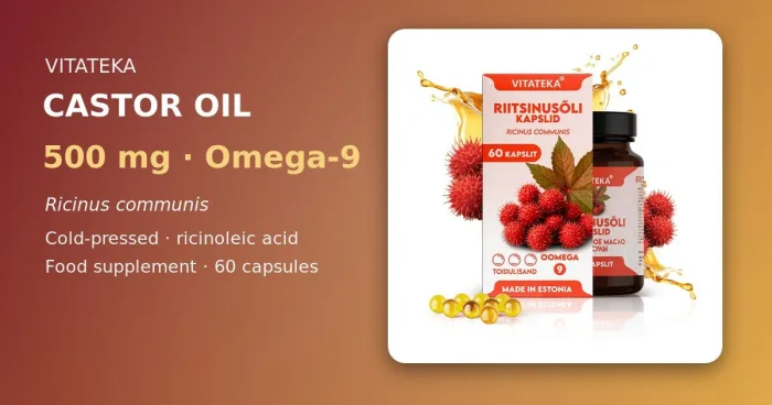 Riitsinusõli kapslid VITATEKA 500 mg, 60 kapslit
