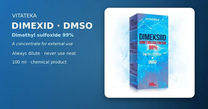 VITATEKA Dimeksidi (DMSO) 99% 100 ml pullo ja pakkaus