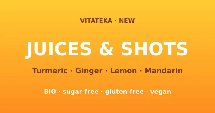 VITATEKA mehut ja shotit — kurkuma ja inkivääri, uutuudet