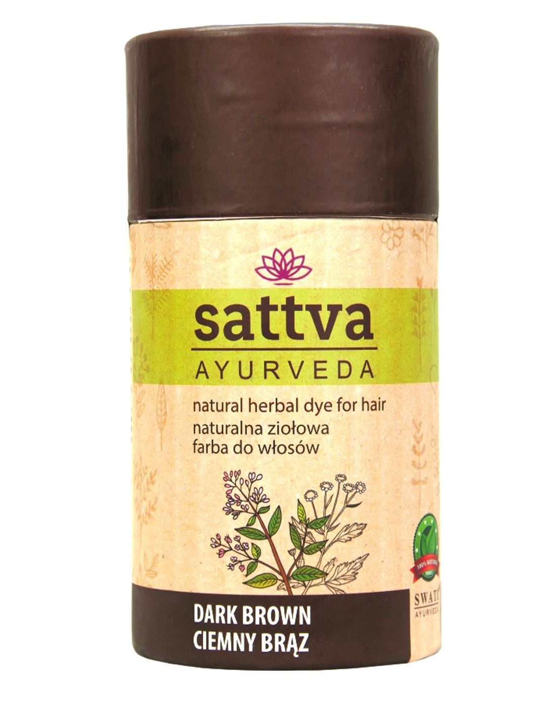 TAIMNE TUMEPRUUN JUUKSEVÄRV  DARK BROWN  150G SATTVA