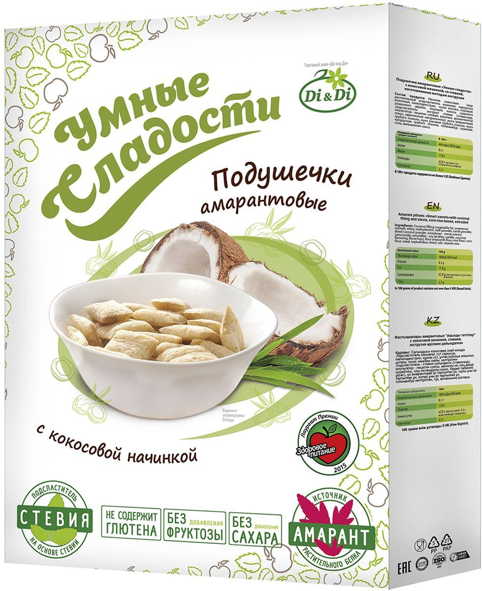 UMNÕE SLADOSTI KOOKOSETÄIDISEGA AMARANTIPADJAD STEEVIAGA 220G