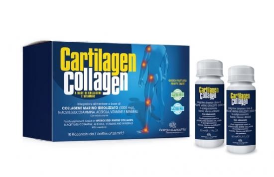 "Bottega Di LungaVita Cartilagen Collagen" liigeste ja luude terviseks, 10 pudelit, igaüks 50 ml.