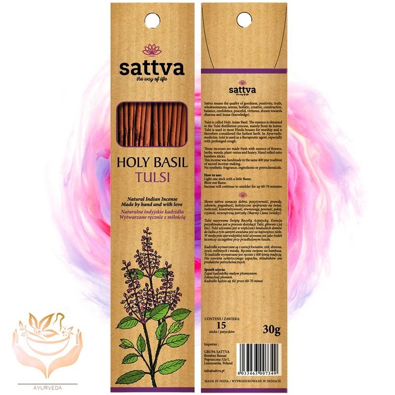 VIIRUKIPULGAD TULSI (PÜHA BASIILIKU) LÕHNAGA 30G (15 TK) SATTVA