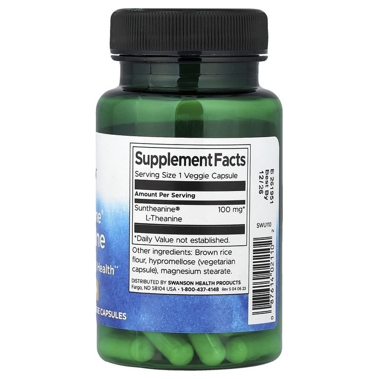 "SWANSON" Suntheanine L-Theanine 100 mg N60