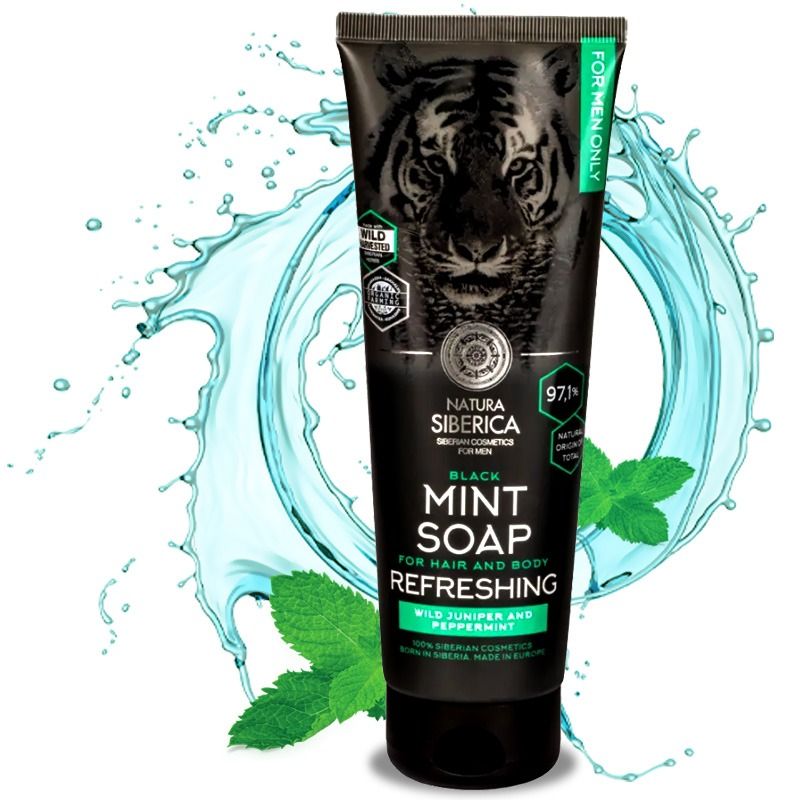Must piparmündine juuste ja keha seep 'Men Värskendav' 200 ml - Natura Siberica