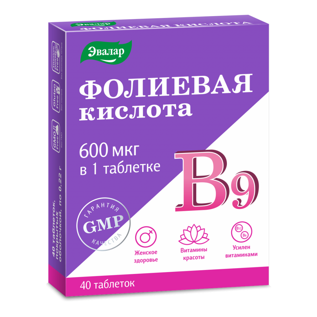 "Evalar" Foolhappe 600MCG + B12 + B6 (toidulisand), tabletid 40 tk.