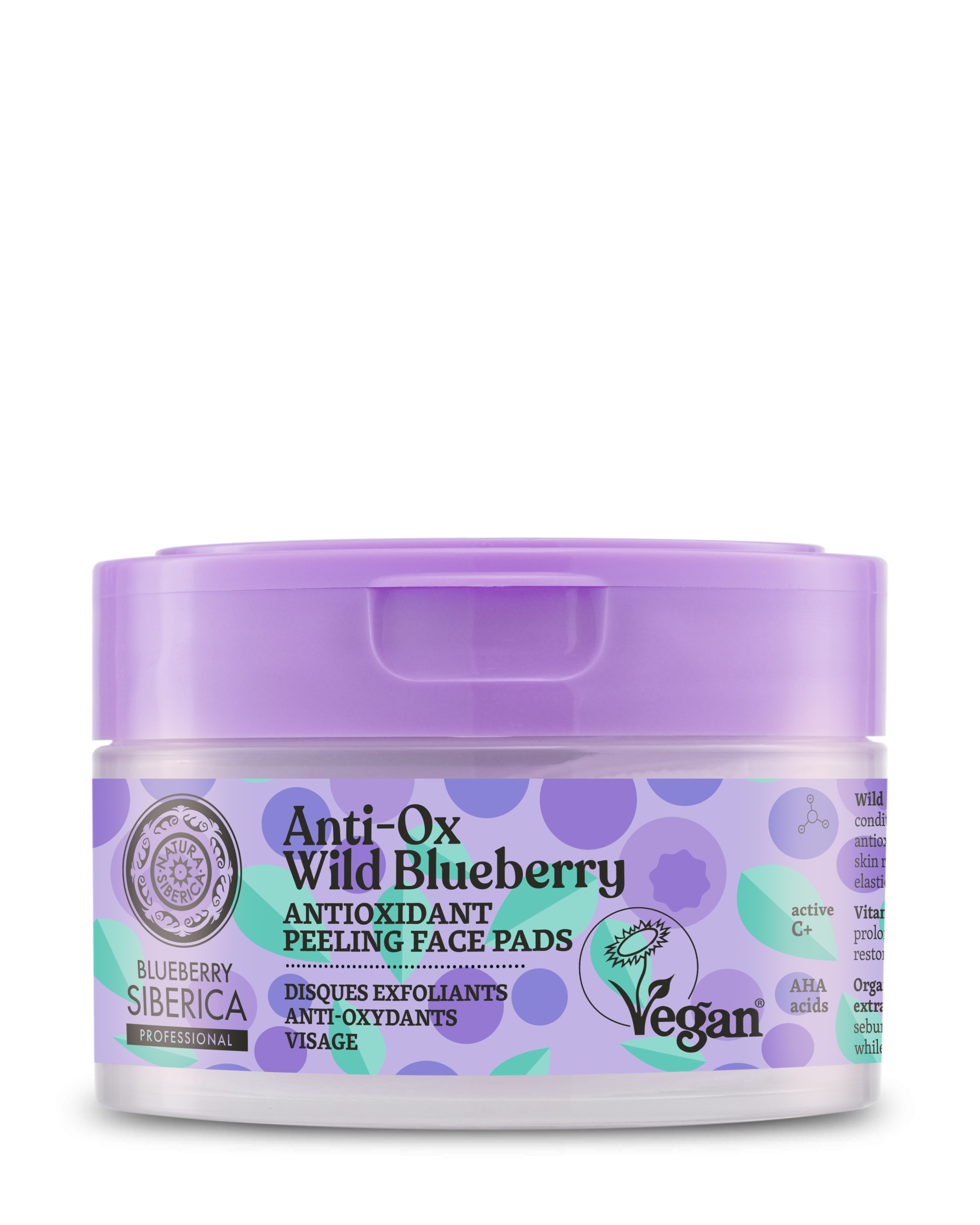 "Blueberry Siberica" Antioksüdantsed koorivad näopadjad, 20 tk.