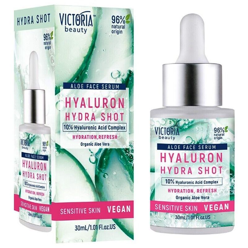 "Victoria Beauty" Näoseerum 10% hüaluroonhappe kompleksi, aaloe ja niatsiinamiididega, 30 ml.